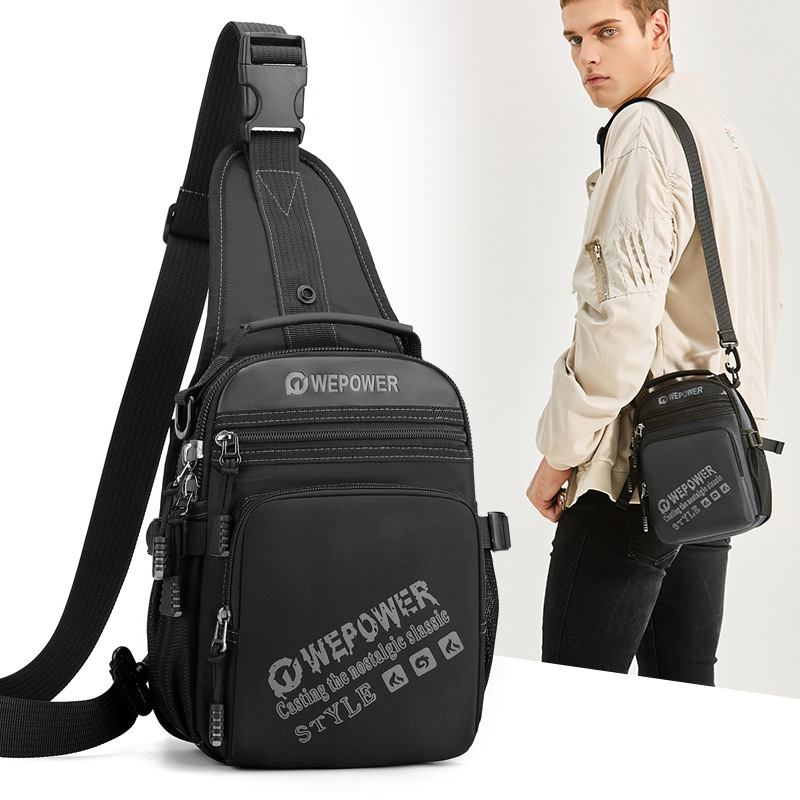 WEPOWER's new large-capacity backpack, a single-shoulder crossbody bag for outdoor commuting, is adjustable full figure