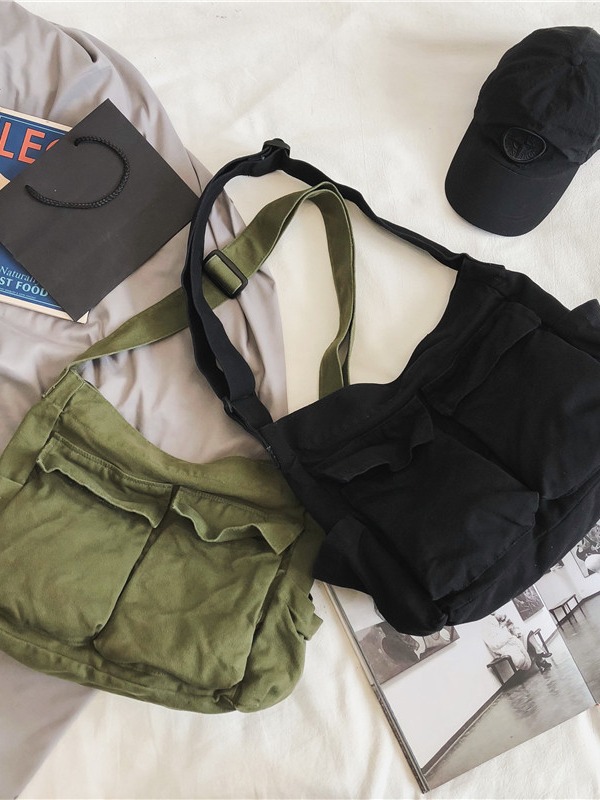 Special offer wholesale crossbody bags, women's artistic youth single-shoulder bags, ins large-capacity work canvas bags, college student backpacks details Picture
