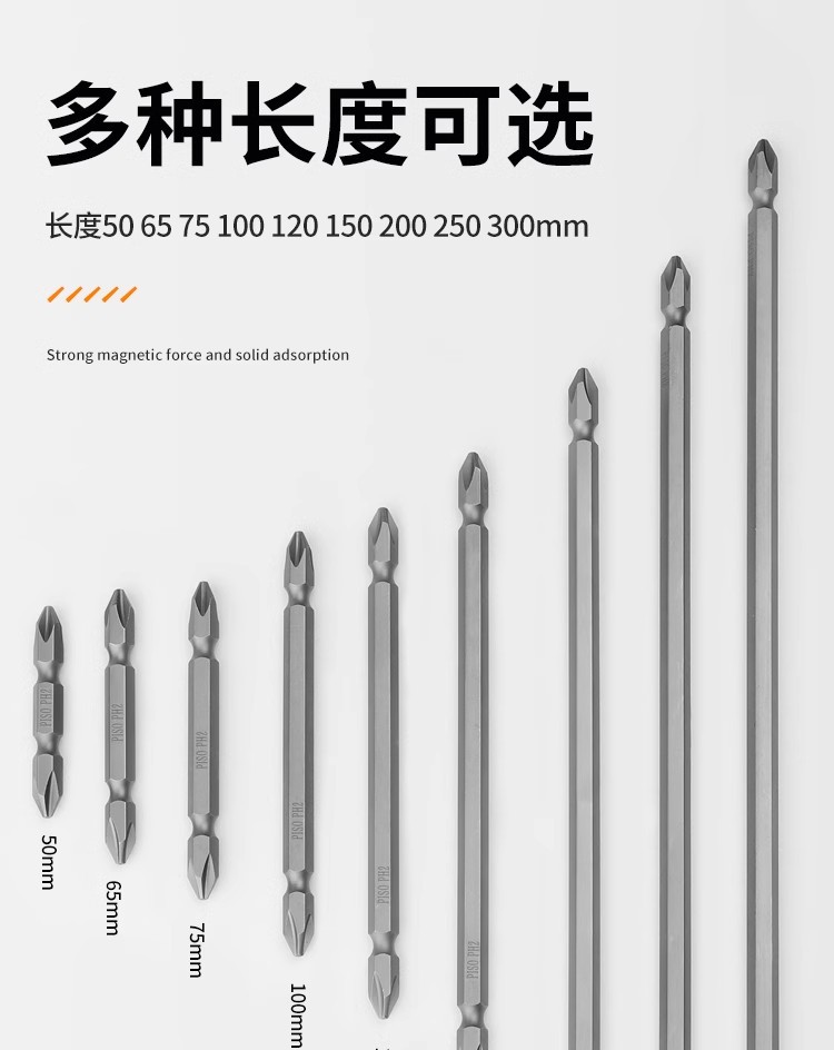 Wholesale of 45 steel electric strong magnetic double-head cross screwdrivers with high hardness, extended screwdrivers, hand drills and screwdriver heads undefined
