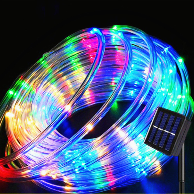 Solar LED tube strip lights, Spring Festival colored lights, outdoor courtyard landscape decoration, festival wedding night light strings full figure