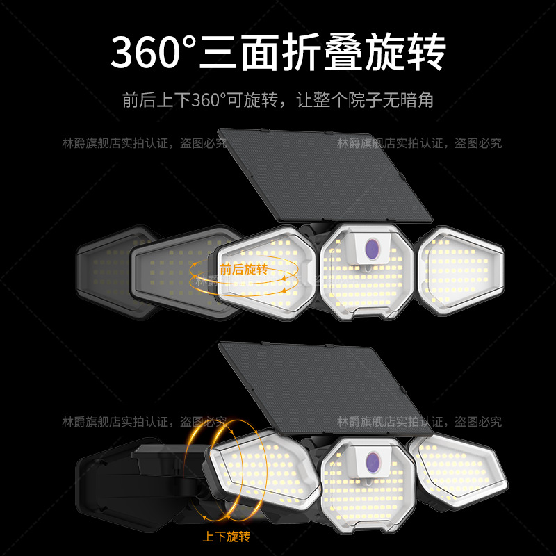 2025 new solar garden lamp, outdoor waterproof human body sensor lamp, villa gate, balcony and household lighting lamp Application Scenario