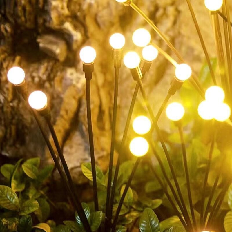 LED solar landscape lights, outdoor waterproof solar ground plug, 6 firefly lights, villa courtyard atmosphere lights details Picture