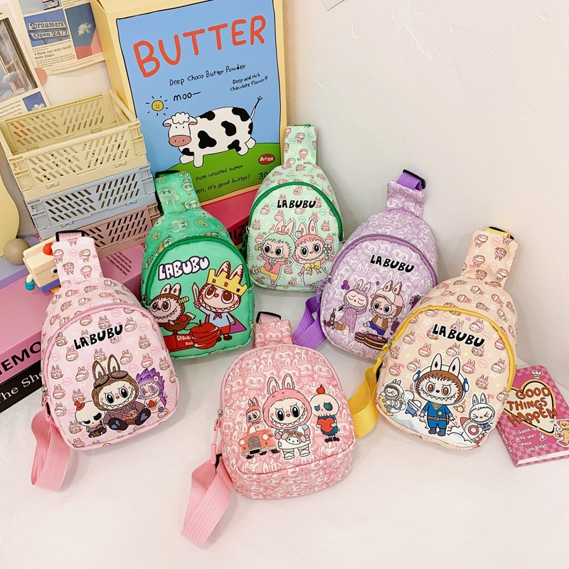 Children's chest bag, cartoon kids' cute coin purse, boys' and girls' crossbody bag, fashionable and lightweight, little girls' accessory bag full figure