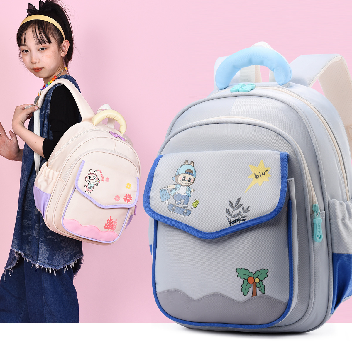 Large-capacity, lightweight backpacks for first and second grades, children's backpacks for boys and girls to enter school, foreign trade Application Scenario