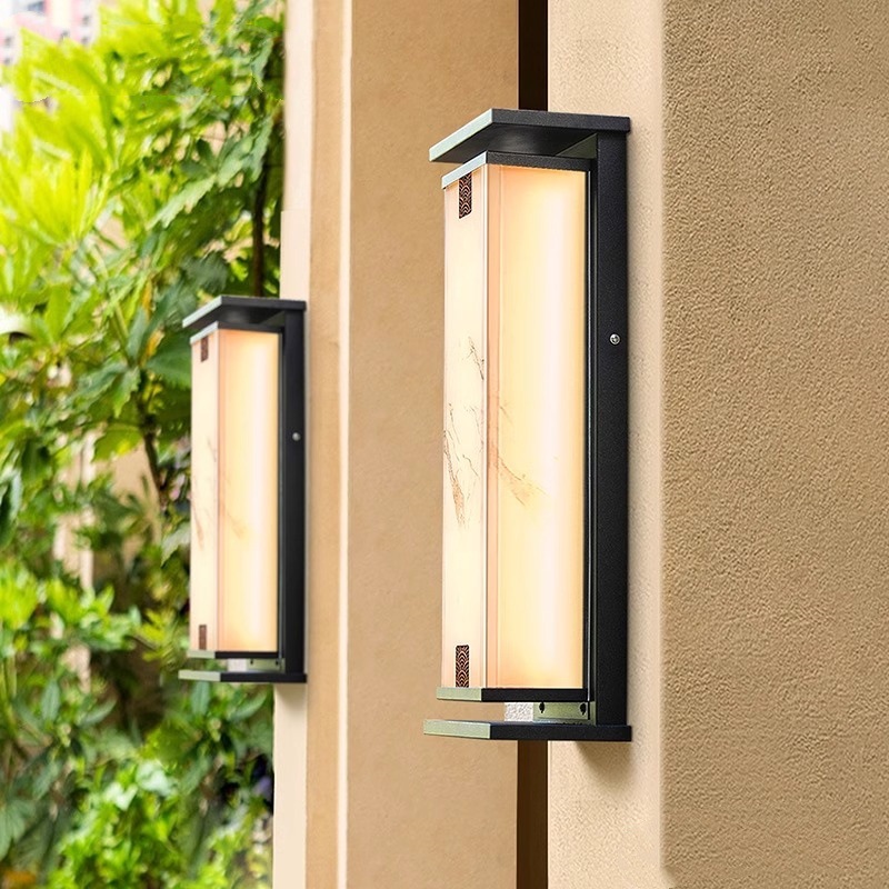 New Chinese-style solar wall lamps, outdoor waterproof garden lamps, outdoor terrace and balcony lamps, villa entrance and home column lamps details Picture