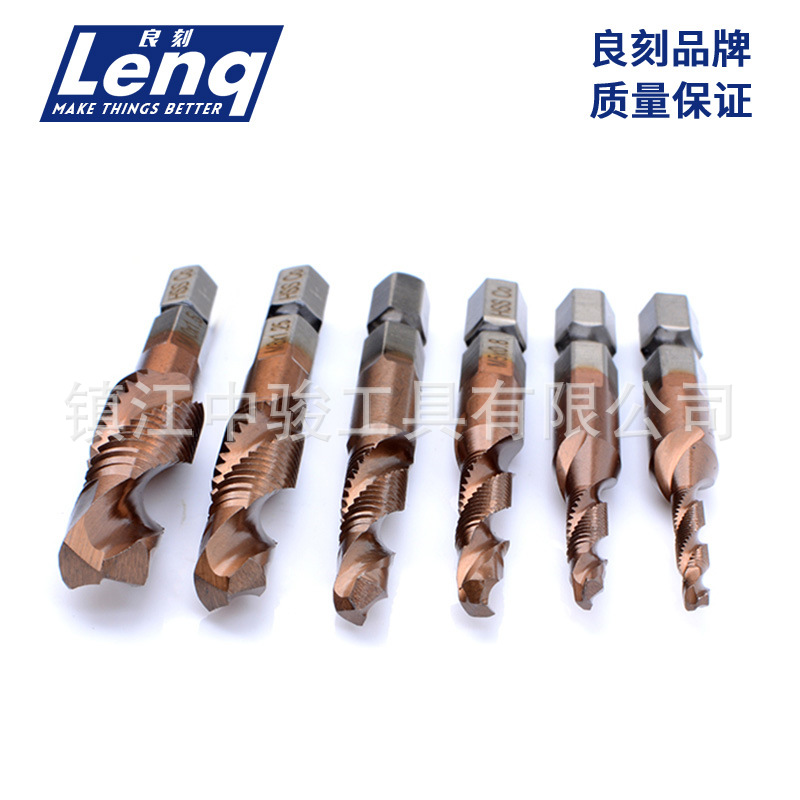 M35 cobalt-plated HSS6542 composite tap, multi-functional hexagonal handle machine tapping and chamfering integrated spiral tap Application Scenario