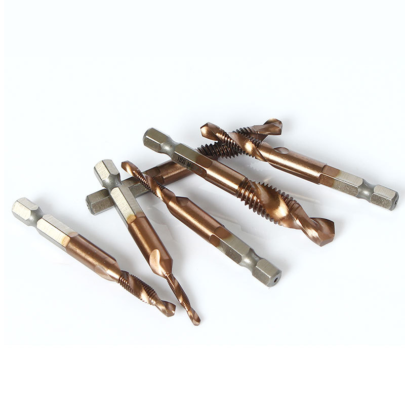 High-speed wire tapping, multi-functional integrated composite tap, titanium-coated screw machine, perforating, tapping and chamfering integrated tap details Picture