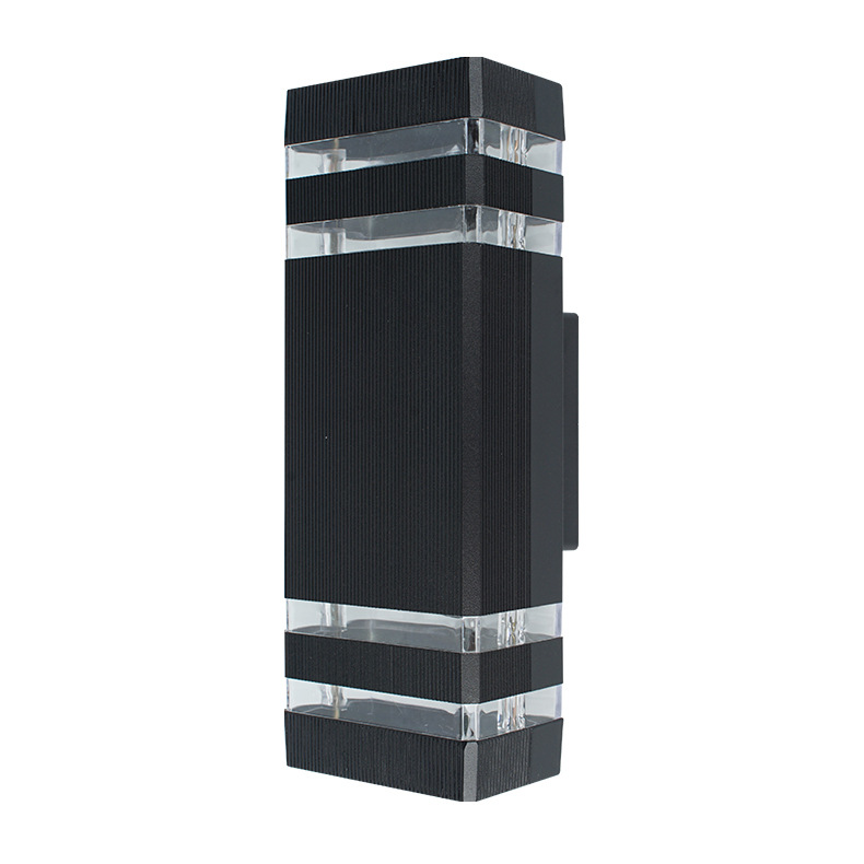 Outdoor wall lamp, waterproof wall lamp, double-head upper and lower luminous, courtyard, corridor and front door lamp, square E27 lamp head model Item Picture