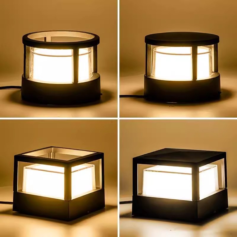 LED waterproof wall lamps, column head lamps, modern and simple outdoor garden lawn lamps, hotel terrace and courtyard moisture-proof lamps details Picture