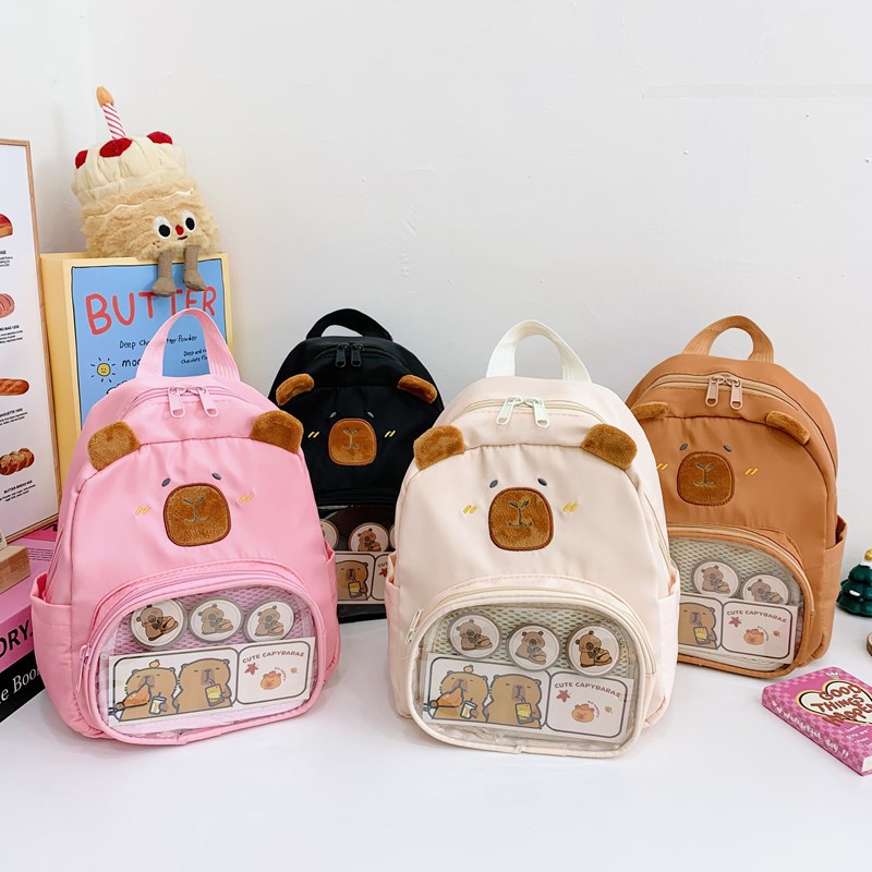 Pica Bala backpack, sweet plush bag, children's gift, coin purse, cute capybara, fashionable cartoon backpack full figure