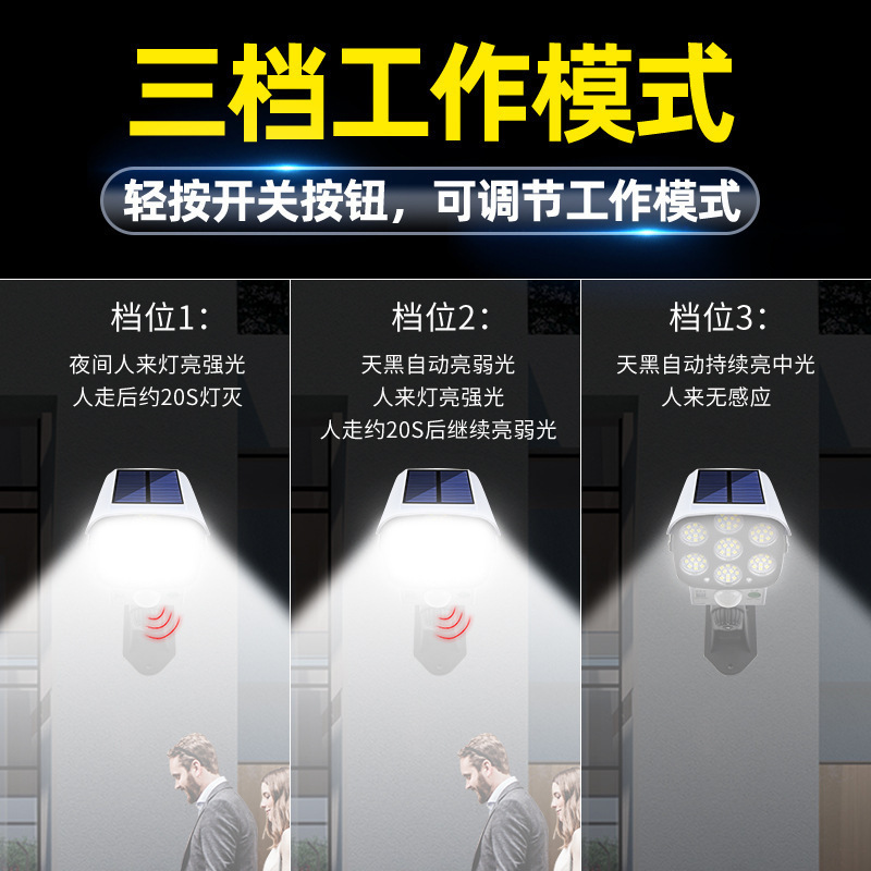Solar simulation monitoring lamp, camera, outdoor courtyard lighting lamp, household wall lamp, anti-theft sensor street lamp, cross-border Specification drawing