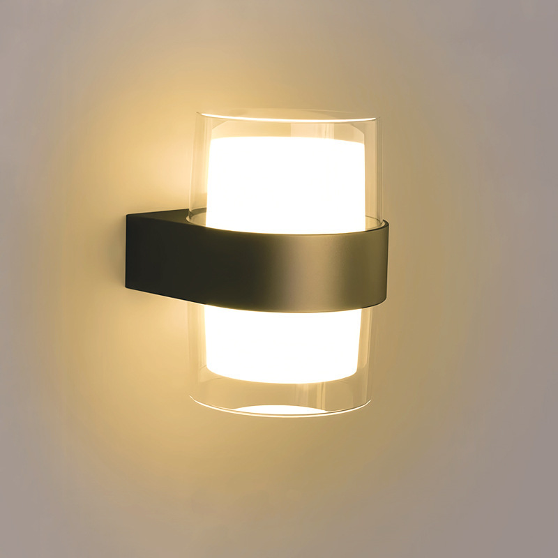 Double-headed square and circular LED wall lamps with upper and lower diffused light emission, bedside and staircase lamps, wall lamps, ultra-bright wall-washing lamps details Picture