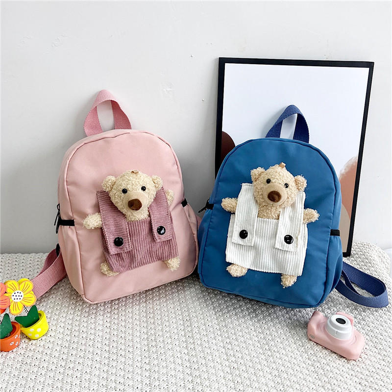 Wholesale of 2021 Autumn and winter new children's backpacks, kindergarten school bags, cartoon bear boys' and girls' backpacks Specification drawing