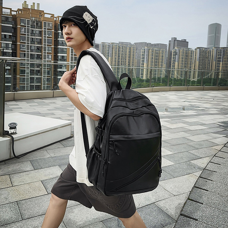 New large-capacity backpack for male college students, fashionable schoolbag, computer bag, travel backpack, casual student Specification drawing