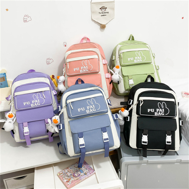 2025 Summer New stylish printed backpack, casual and versatile nylon commuting and tutorial bag Application Scenario