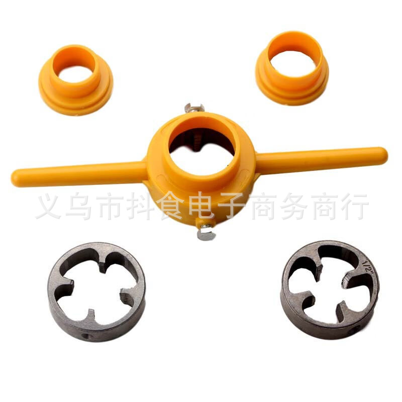 Six-piece set of taps, taps, water pipe and plastic pipe manual easy threading wrenches, 4-inch, 6-inch and 1-inch sets details Picture