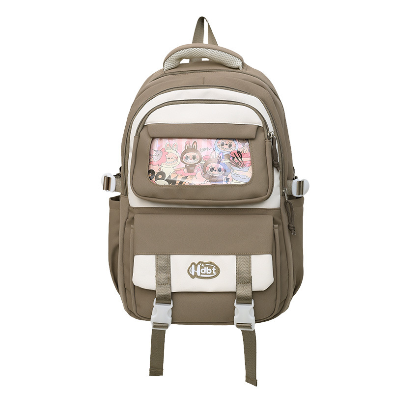 High-appearance-level college fresh and cute schoolbag for junior and senior high school students, large-capacity lightweight backpack for travel, college student backpack Item Picture