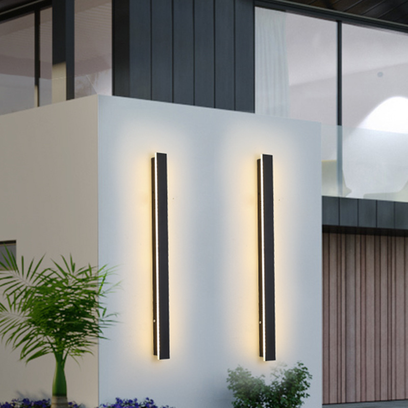 Minimalist long strip outdoor waterproof LED wall lamps, decorative background wall lamps, engineering wall-washing lamps, villa gate and courtyard lamps Application Scenario