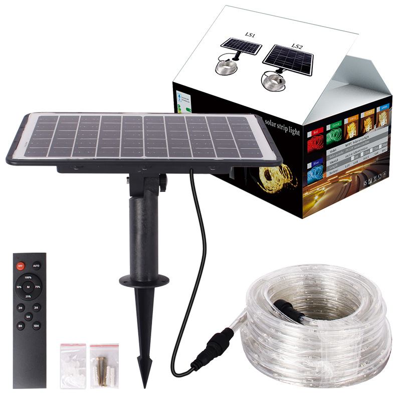 Super factory outdoor high-brightness camping light string, RGB garden courtyard fence ambient light, led solar light strip Item Picture