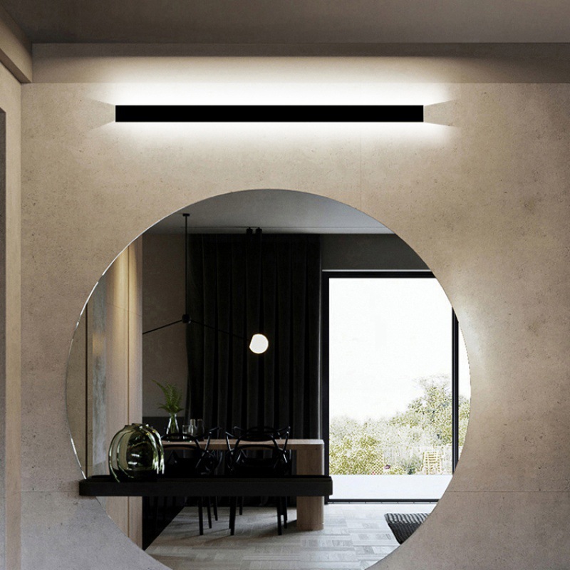 Outdoor waterproof human body sensor wall lamps, long strip villa gate courtyard lamps, project wall-washing lamps, decorative background wall lamps Specification drawing