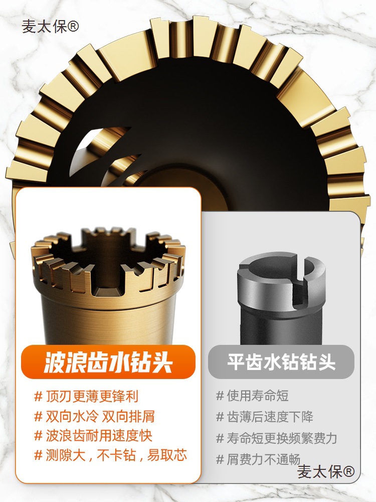 Lansheng dry-drilling water drill bit, industrial-grade rapid drilling concrete water drill head, water drill hole opener, Maitaibao Item Picture