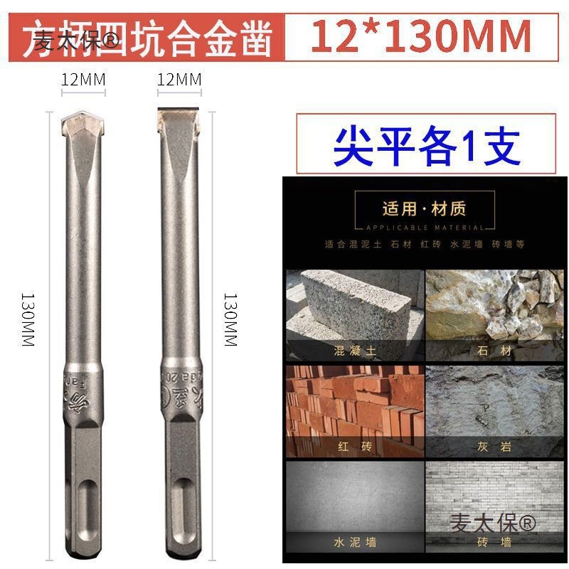 Fangda King electric hammer drill bit, Wall King slotting drill bit, concrete twist slotting, square handle, alloy tip, Mattebao Application Scenario