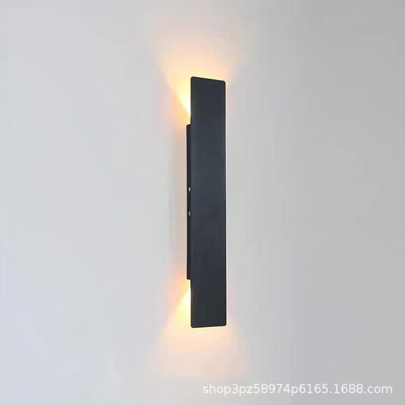 Modern and simple upper and lower lighting corridors, staircases, passageways, column lights, living room backgrounds, walls, waterproof square long strip wall lamps details Picture