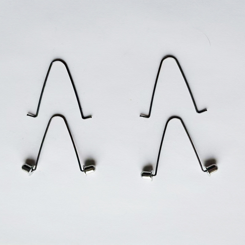 Anti-ball connection spring tube positioning U-shaped telescopic hardware V-shaped tube snap single head and double head snap spring pieces details Picture