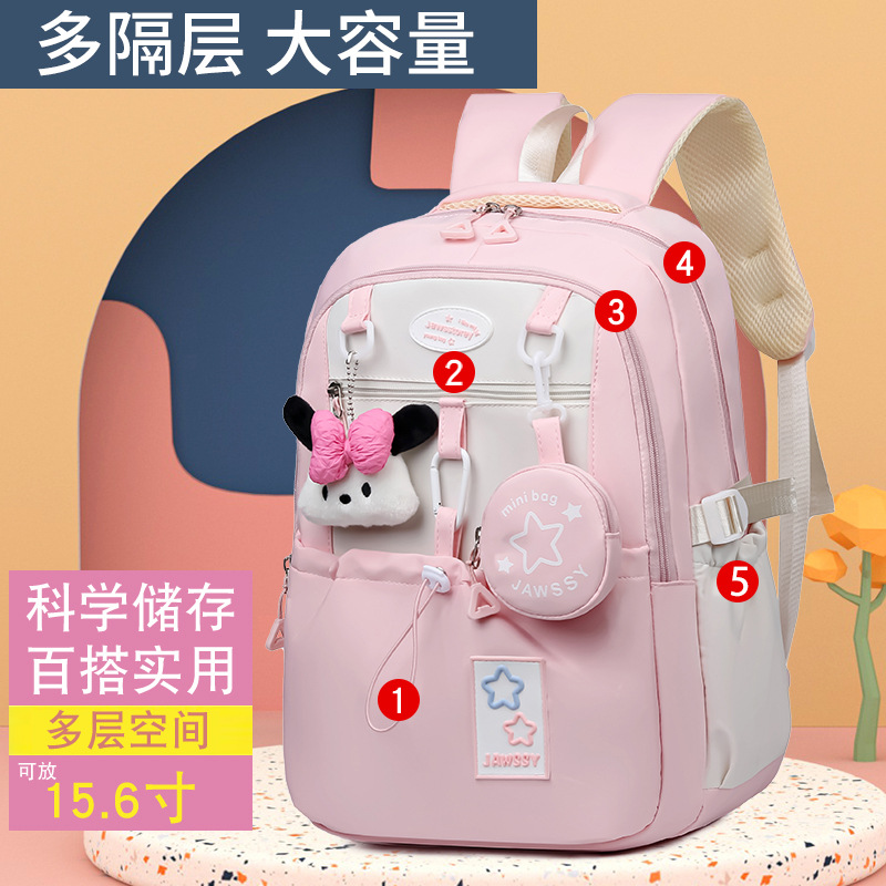2025 New cartoon backpack for junior and senior high school students, schoolbag for girls, middle and primary school students, large capacity, versatile, outdoor travel backpack Specification drawing