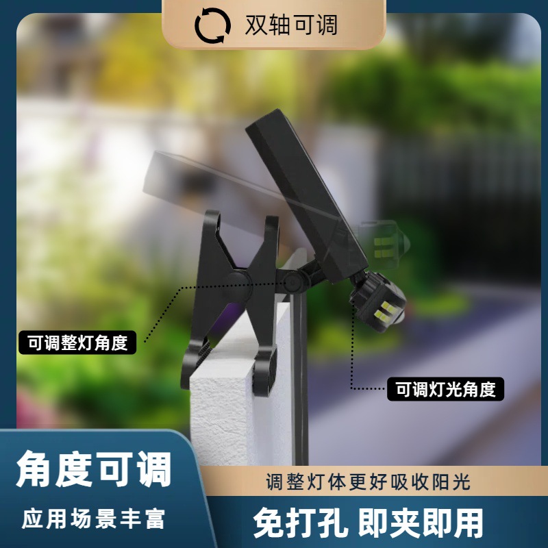 Cross-border solar clip light, landscape waterproof decorative staircase light, solar wall-mounted outdoor human body sensor light details Picture