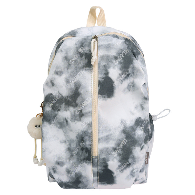 Tie-dyed backpack, a new and simple style for college students with a large capacity, a Korean-style schoolbag for high school students, and a lightweight travel backpack Item Picture