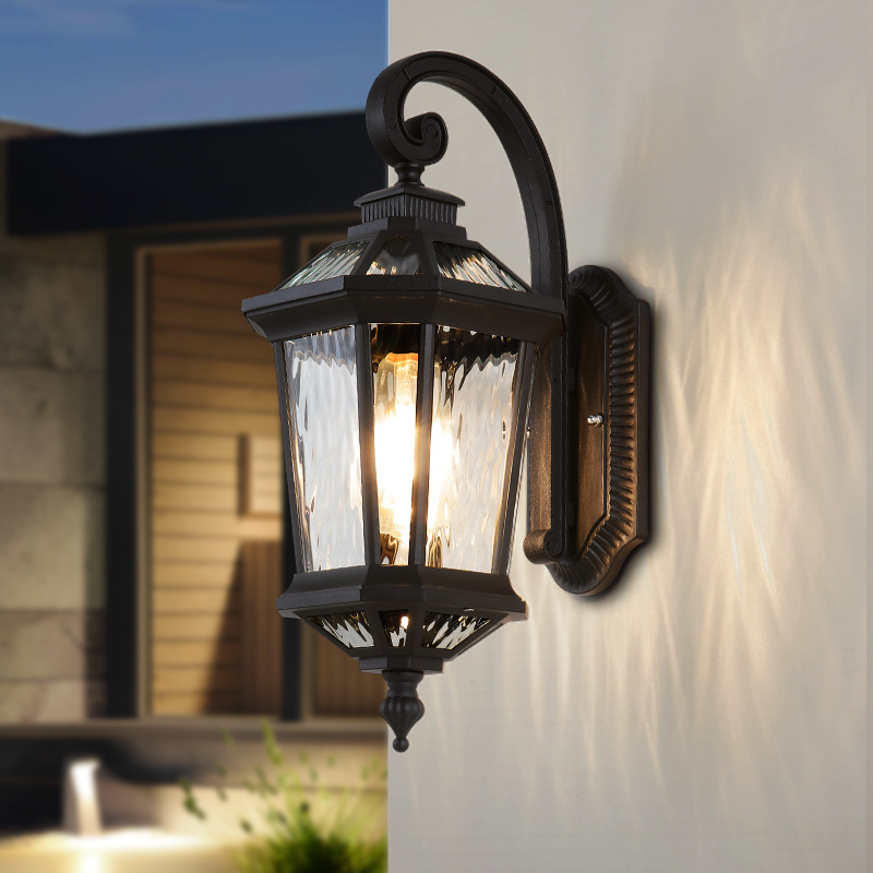 Outdoor wall lamps, American-style waterproof corridor lights, European-style antique outdoor balcony, villa courtyard gate lights, led full figure