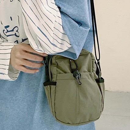 Single-shoulder fabric bag, small and lightweight mobile phone bag, 2025 new lightweight canvas sports crossbody bag, mini small bag Specification drawing