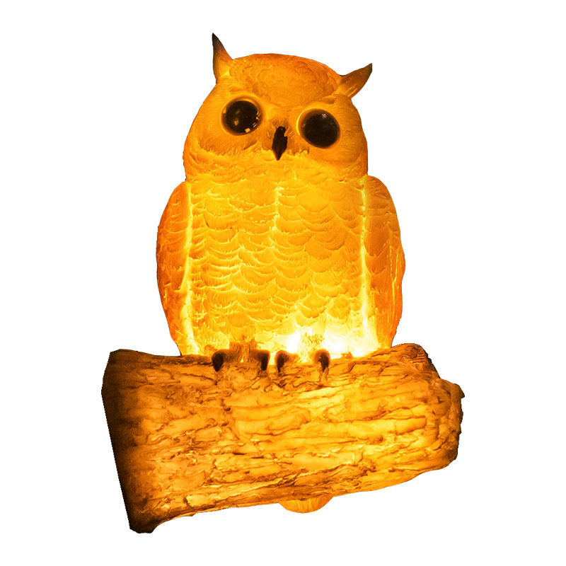 Outdoor waterproof luminous parrot lamps, owl courtyard lighting, park animal-shaped lamps, garden decorative landscape lamps Item Picture