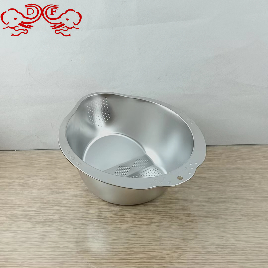 不锈钢沥水篮/沥水篮/折叠沥水篮/米筛欧式/不锈钢盖盆套装细节图