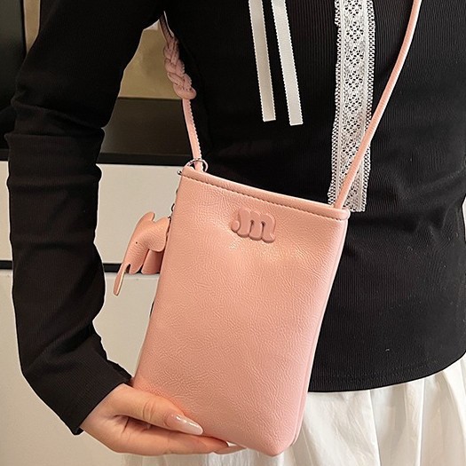 Solid color versatile pu texture single-shoulder bag, simple and niche women's bag, fashionable and high-end mobile phone bag, crossbody bag, new women's style Specification drawing