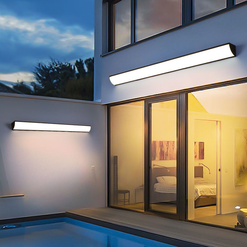 Outdoor rainproof wall lamp, exposed installation on the living room wall, sunroom outdoor lamp, long strip led lamp, balcony details Picture