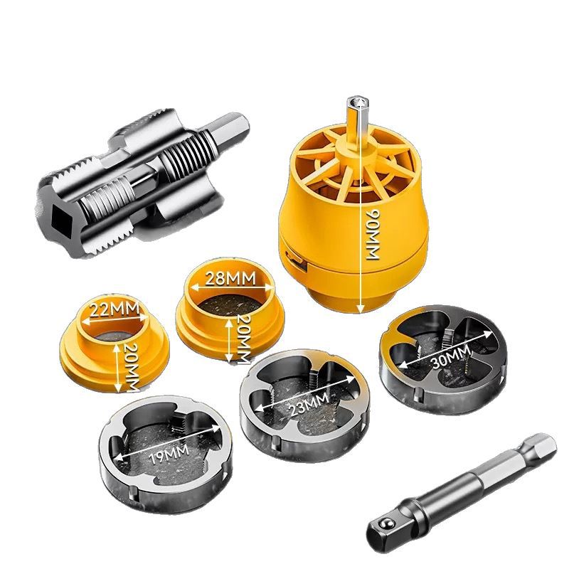 6-piece set of pipe threading machine, plastic pipe board threading machine tool, ppr pipe board threading set threading wonder Item Picture