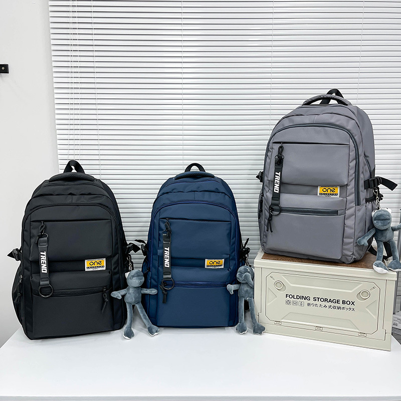 High-appearance-level men's schoolbags, American-style backpacks for junior high school, senior high school, middle school and college students, large-capacity backpacks details Picture