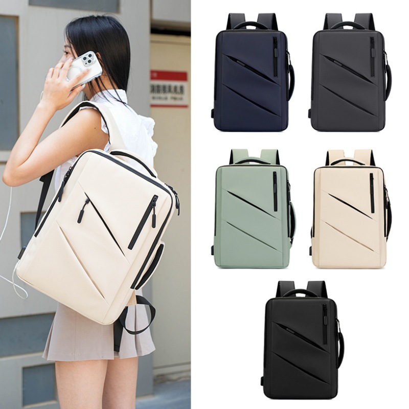 A new cross-border men's backpack, a large-capacity backpack for business commuting and leisure, a simple and fashionable travel computer backpack full figure