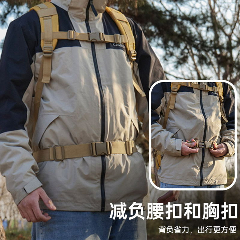 Cross-border wholesale of new tactical backpacks, large-capacity multi-functional outdoor mountaineering bags, water-resistant camouflage backpacks Specification drawing