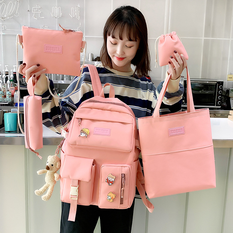 Korean style Instagram schoolbag for girls, high school campus backpack in Harajuku style, large-capacity canvas backpack for college students, custom-made for girls full figure