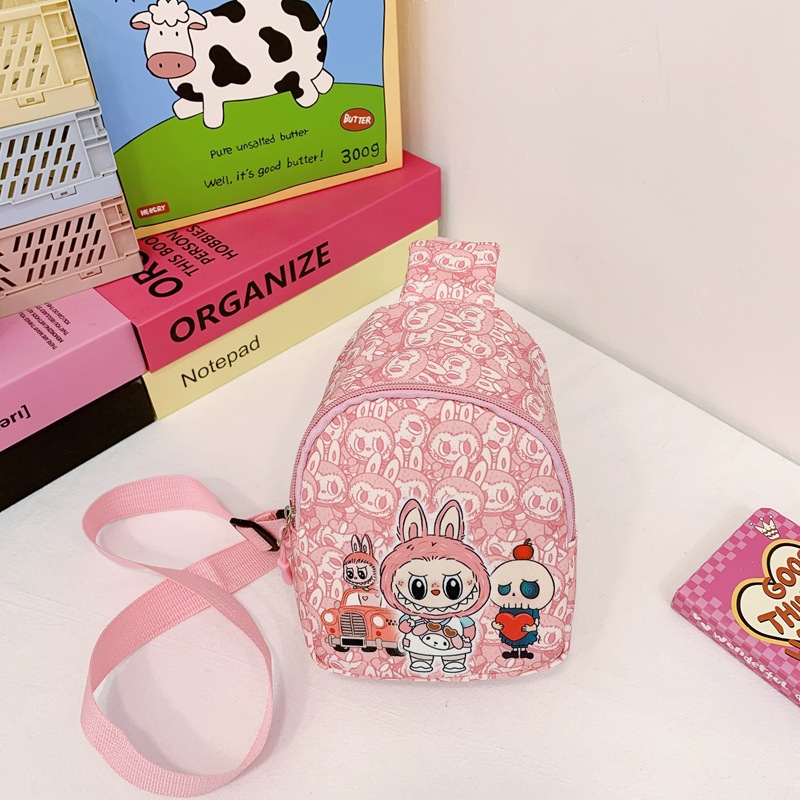 Children's chest bag, cartoon kids' cute coin purse, boys' and girls' crossbody bag, fashionable and lightweight, little girls' accessory bag Specification drawing