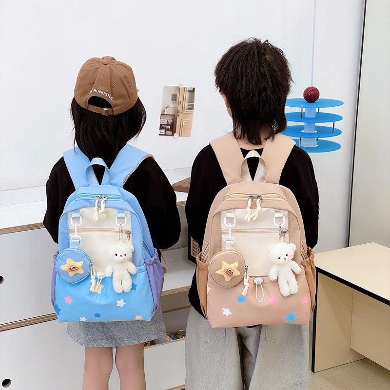Cross-border Japanese-style cute kindergarten backpack, Korean version dopamine Star campus forest-style cool and casual backpack details Picture