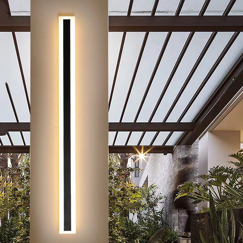 Outdoor waterproof LED strip wall lamps, courtyard villa gate long strip washing wall lamps, outdoor fence column wall lamps Application Scenario