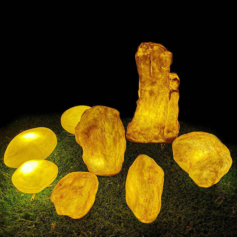 Simulated luminous stone lamps, fiberglass reinforced plastic landscape lamps, outdoor night scenes, waterproof parks, villas, courtyards, LED sculptures full figure