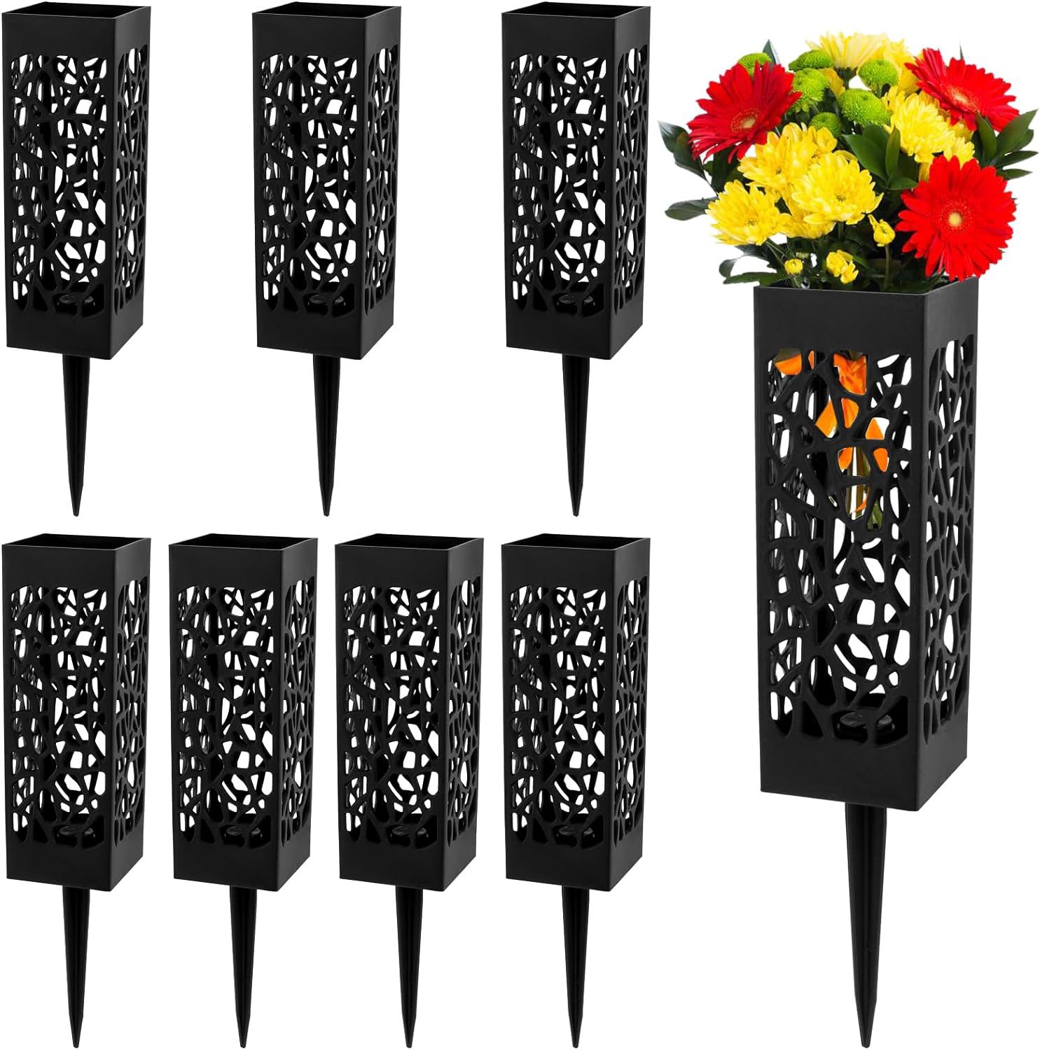 Solar-powered hollowed-out lamps, beautiful and creative light and shadow lamps, LED square light-controlled sensor outdoor courtyard lawn lamps Application Scenario