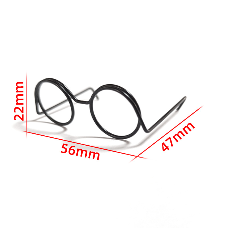 Factory direct sales of eyeglass frame small accessories, DIY pose dolls, boys' and girls' pet metal sunglasses, photo toys undefined