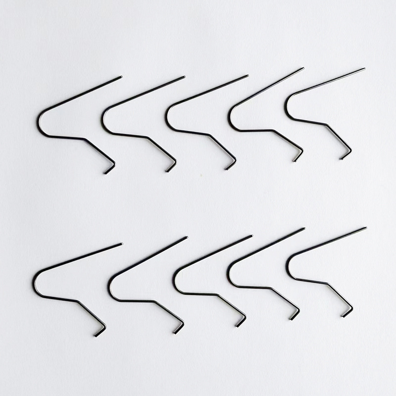 Anti-ball connection spring tube positioning U-shaped telescopic hardware V-shaped tube snap single head and double head snap spring pieces Specification drawing