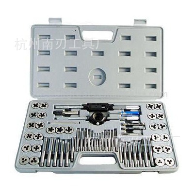 Factory direct sales, popular foreign trade new 60-piece set of metric and imperial tap and die assembly blow-molded box full figure